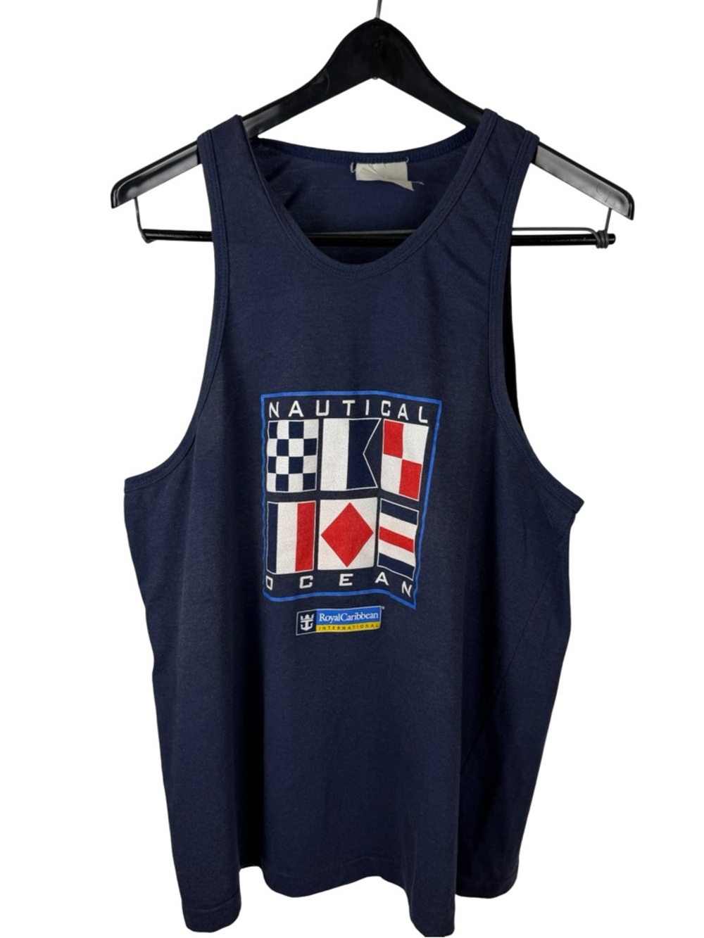 Vintage 90s Royal Caribbean Nautical Ocean Tourist Tank Top Shirt Size L